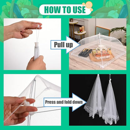 5 Pack Food Cover Tents, Food Covers for Outdoors, Mesh Cover, Reusable and Collapsible Outdoor Picnic Net for Parties Picnics, BBQs, Fruit Covers - Image 7