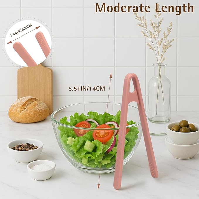 3-Pack Mini Silicone Tongs – 5.5" Small Kitchen Tongs in 3 Colors for Cooking, Serving & Fine Motor Skills - Image 6