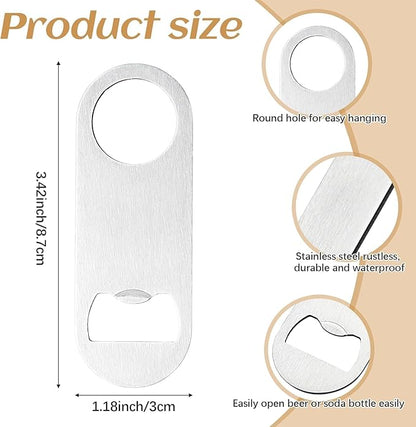 30 Pcs Flat Bottle Opener 3.5 x 1.18 inches Stainless Steel Beer bottle Openers Heavy Duty Bar Blade Solid Bottle Cap Opener Funny Bartender Bottle Opener for Kitchen Party Supplies,Silver - Image 2