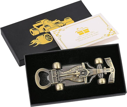 LKKCHER Racing Car Gifts for Men Women, Novelty Race Car Beer Bottle Opener, Birthday Christmas Gifts for Men Grandpa Husband Dad Racing Fans
