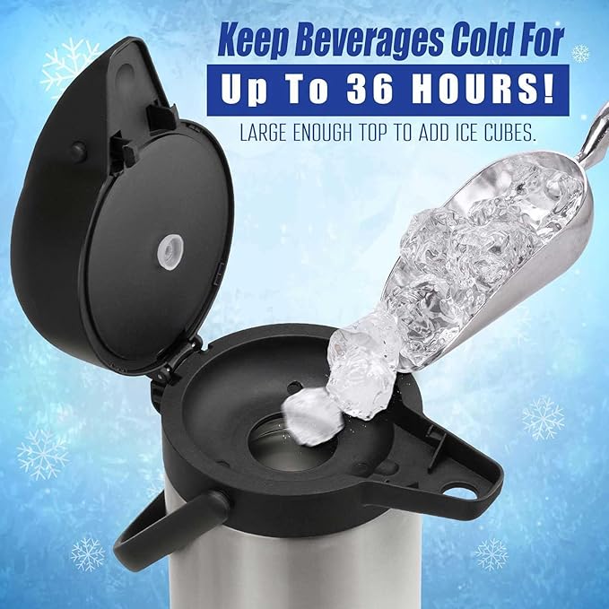 Coffee Carafe for Keeping Hot - 102oz/3L Airpot Coffee Dispenser with Pump - Insulated Stainless Steel Hot Beverage Dispenser for Parties - Thermal Carafe for Hot Drinks Water Tea Chocolate - Image 3