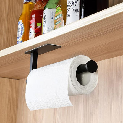 ASTOFLI Paper Towel Holder Under Cabinet No Drilling, Self Adhesive Paper Towel Holder Wall Mount for Kitchen Rack, Under Counter Napin Holder No Drill, 304 Stainless Steel Matte Black - Image 6