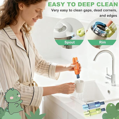 3 in 1 Cup Lid Gap Cleaning Brush, Portable Water Bottle Brush, Multifunctional Bottle Cleaner Brush Set for Tight Spaces, Bottle Gaps, Straws, Tumblers, Travel Mug Caps(3 PCS)