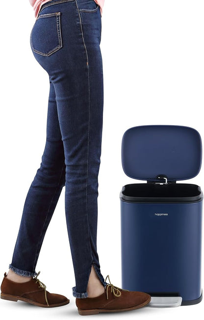 happimess HPM1006J Connor Rectangular 13-Gallon Trash Can with Soft-Close Lid and Free Mini Trash Can, Fingerprint Resistant, Modern, Minimalistic for Home, Kitchen, Office, Bathroom, Denim Blue - Image 8