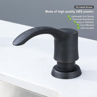 GAGALIFE Kitchen Sink Soap Dispenser with 17 Ounce Large Bottle (Oil-Rubbed Bronze), Built in Sink Soap Dispenser Soap Dispenser for Kitchen Sink Refill from Top, G080ORB