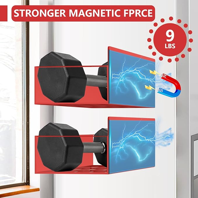 SMRCAD Magnetic Spice Rack for Refrigerator, 6pack Magnetic Shelf for Fridge Space Saving Seasoning Organizer for Kitchen storage Any Metal Surface No Drilling Needed (6pack-Red) - Image 7