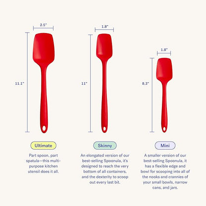 GIR: Get It Right Silicone Spoonula - Non-Stick Heat Resistant Silicone Scraper Spatula for Mixing, Serving, Scraping, Stirring, and More - 11 Inch, Navy Blue
