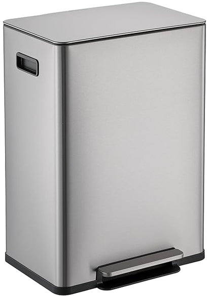 SIMPLI-Magic Infinity Edge 60L / 16 Gallon Kitchen Trash Can - Hands-Free Step Pedal, Soft-Close Lid, Stainless Steel Garbage Can with Inner Bucket by Simpli-Magic