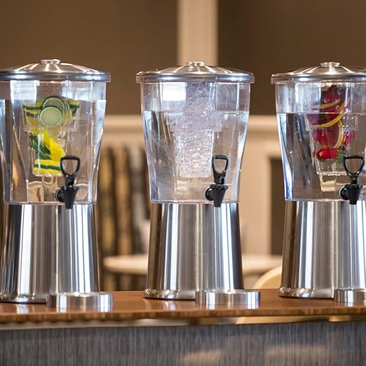 Service Ideas CBDRT3SS Beverage Dispenser, Round, 3 Gallon with Plastic Container and Optional Infuser Tube, Stainless Steel Base and Lid, NSF certified - Image 8