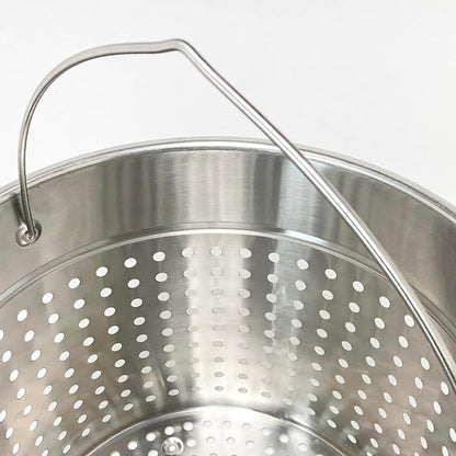 Bayou Classic 1124 24-qt Stainless Stockpot w/Lid And Basket Includes Vented Lid Perforated Stainless Steel Basket Perfect For Steaming Boiling and Frying - Image 8