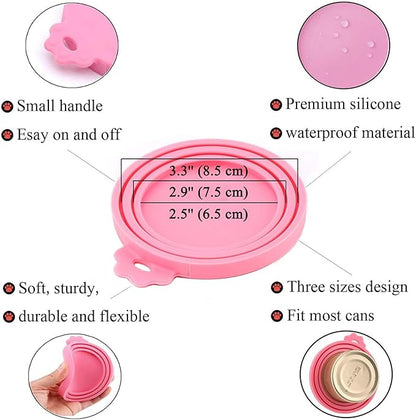 Food Can Covers/4 Pack/Universal BPA Free Silicone Dog Cat Tin Lids for Dog and Cat Food/Fits All Standard Size Can Tops for Pet Food Storage(Mix Color1)