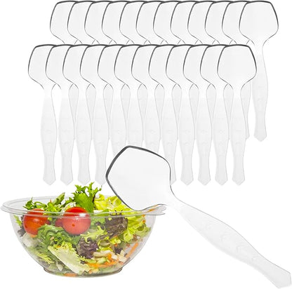PARTY BARGAINS Disposable Clear Plastic Serving Spoons 8.75″ – Heavy-Duty Clear Plastic Spoons for Parties, Catering, Weddings, Events – 24 Count