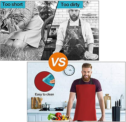 Homsolver Heavy Duty Vinyl Waterproof Apron for Unisex Adult, Ultra Lightweight, Chemical Resistant Industrial Work Apron