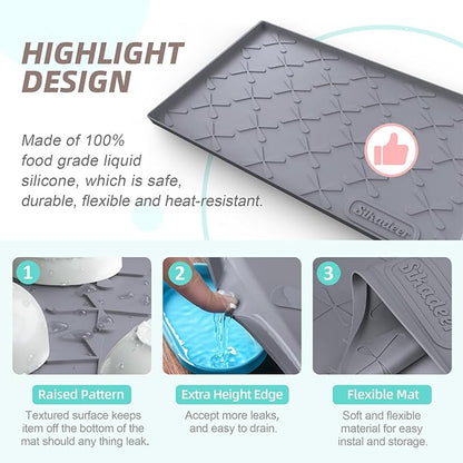 SIKADEER 25" x 22" Under Sink Mat Waterproof, Silicone Mat Kitchen Drawer Shelf and Cabinet Liner, Sink Protector for Kitchen Organizers and Storage, Boot Tray Pet Food Mats - Image 4