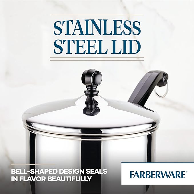 Farberware Classic Stainless Steel 2-Quart Mirror Satin Covered Saucepan, Silver - Image 3