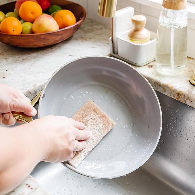 Full Circle Neat Nut, Walnut Scour Pads – Pack of 8 – Powerful, Non-Scratch Dish Scrubber Made with Plant-Based & Recycled Materials, Safe for Nonstick - Image 6