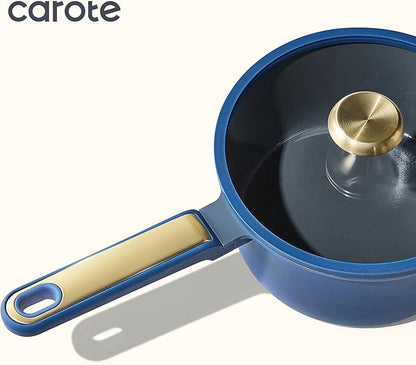 CAROTE 2QT & 2.5QT Sauce Pan Sets with Lid & Ladle Cooking Pots Nonstick Saucepans Cookware Set Small Kitchen Pot, Induction Comptable, Easy to Clean, PFOA FREE (Blue) - Image 6