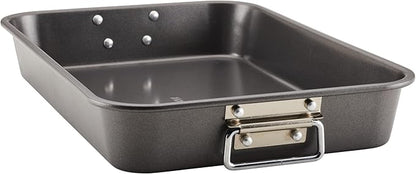 Farberware Bakeware Nonstick Steel Roaster with Flat Rack, 11-Inch x 15-Inch, Gray - Image 12