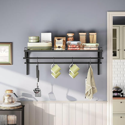 CHOEZON Hanging Pot Rack, Wall-Mounted Pot Rack, Kitchen Cookware Organizer, Metal Pot and pan Organizer Holder, for Cookware, Utensils Organization, Black TPR38BB - Image 3
