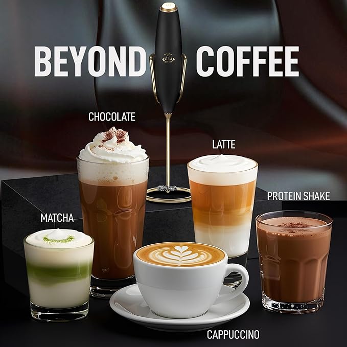 Zulay Kitchen Executive Series Luxury Gift Milk Frother with 4 Duracell Batteries – Handheld Electric Foam Maker for Coffee, Lattes & Hot Chocolate – Deluxe Finish, Ultimate Gift for Coffee Lovers - Image 7