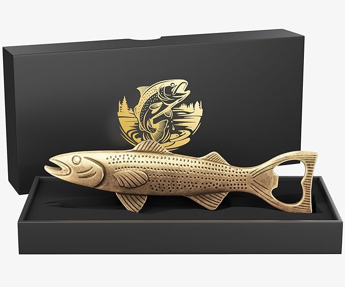 Unique Fishing Gifts for Men, Vintage Beer Bottle Opener Fathers Day Birthday Christmas Valentine Gift for Him Dad Husband Grandpa Boyfriend
