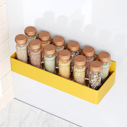 Mystozer Magnetic Spice Rack for Refrigerator, Kitchen Organizer and Storage Shelf, Yellow(4 Pack)… - Image 2