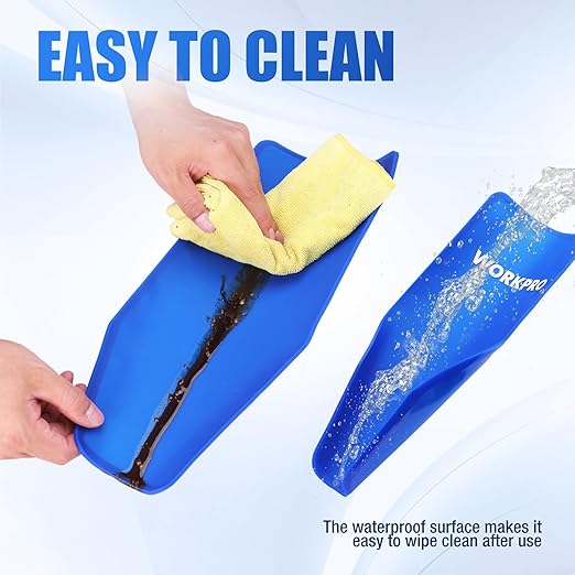 WORKPRO Flexible Oil Funnel for Automotive Use, Foldable Oil Drain Tool for Quick and Clean Oil Changes, Featuring a Thicker Silica Gel for Durability and Maintains Shape