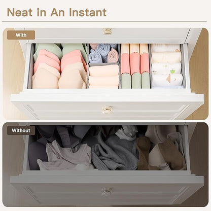 Criusia Drawer Organizer Clothes, 14 Pack Dresser Organizer for Baby Clothes, Underwear, Sock- Foldable Closet Organization and Storage Dividers Bins for Nursery, Bedroom and Dorm (Grey) - Image 4