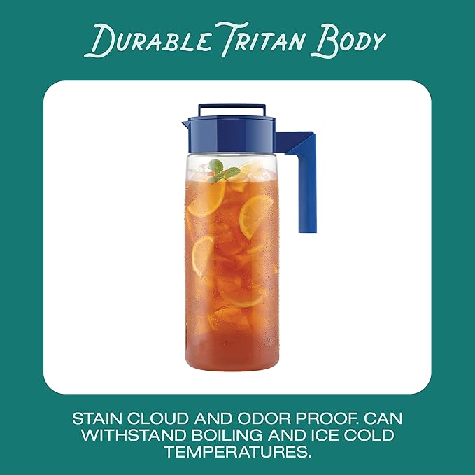 Takeya Patented and Airtight Pitcher Made in the USA, 2 Quart, Blueberry, 10034 - Image 4