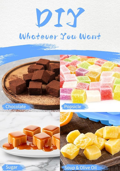 4 Pack Mini Ice Cube Trays for Freezer-Easy Release & Stackable | Small Ice Cube Trays with Lid-Tiny Ice Cube Tray for Mini Fridge with Freezer, Perfect for Cocktails,Whiskey,Juice & Baby Food