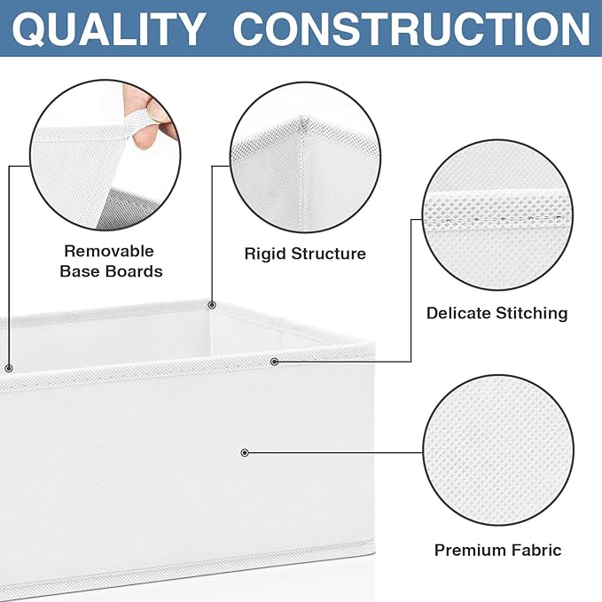 Criusia Drawer Organizer Clothes, 24 Pack Dresser Organizer Bins for Nursery Bedroom, Closet Organization and Storage Dividers for Clothing, Baby Clothes, Underwears, Socks (White) - Image 5