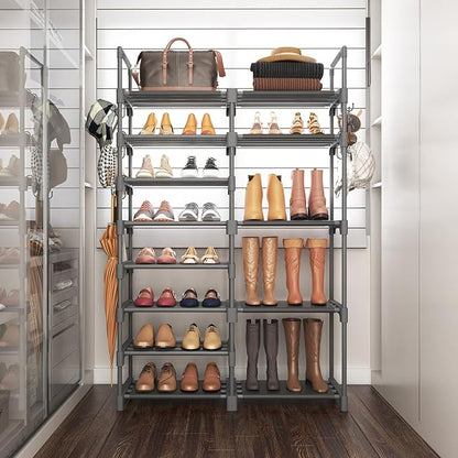 ROJASOP Shoe Rack, Shoe Storage Organizer for Closet Entryway Garage Bedroom, 8 Tier Tall Metal Shoe Shelf for 26-32 Pairs Boots & Shoes, Adjustable Shoe Stand for Small Space - Image 7
