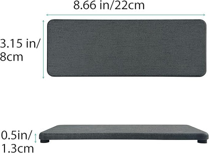 NiuYichee 2 Pcs Water Absorbing Stone Trays, Kitchen/Bathroom Sink Soap Dish, Diatomite Tray Used for Hand Soap & Cosmetic Bottles in The Modern Home, 3.15" W x 8.7" L, Dark Gray