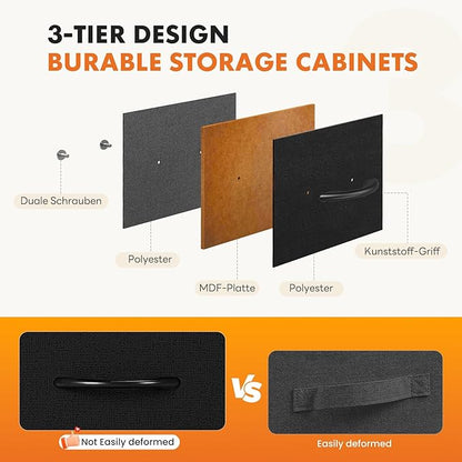Sweetcrispy Dresser, Dresser for Bedroom Drawer Organizer Storage Drawers, Fabric Storage Tower with 8 Drawers, Chest of Drawers with Steel Frame, Wood Top for Living Room, Closet,Ink
