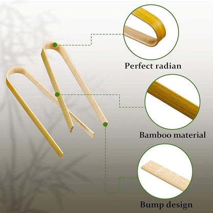 Patelai 180 Pieces Mini Bamboo Tongs Long Toast Tongs Disposable Wooden Cooking Bamboo Cooking Utensils for Toast Bread Pickles Tea Toaster Supplies (4 Inch) - Image 5