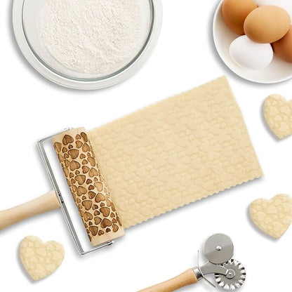 Mrs. Anderson’s Baking Mini Embossing Rolling Pin, Hearts Design, Poplar Wood and Chrome-Plated Iron - Image 4
