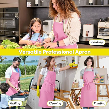 ROTANET Extra Large Apron for Men Adjustable Bib Aprons with 2 Pockets Cooking Kitchen Women Chef Water & Oil Resistant - Image 6