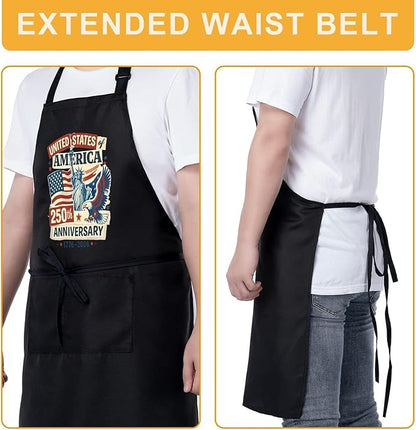Us 250 Years Of Freedoms Apron With Pocket For Mens