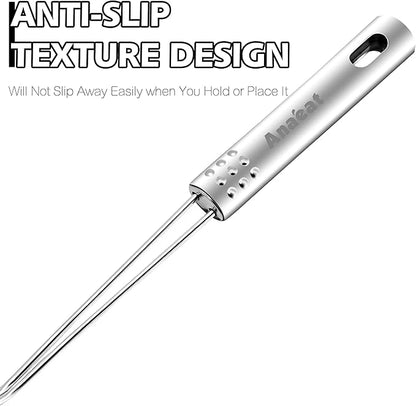 Anaeat 6.1" Stainless Steel Spider Skimmer, Professional Kitchen Pasta Strainer Spoon with Long Handle - Asian Strainer Ladle Wire Skimmer Spoons for Cooking and Frying
