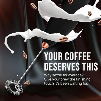 Zulay Kitchen Executive Series Luxury Gift Milk Frother with 4 Duracell Batteries – Handheld Electric Foam Maker for Coffee, Lattes & Hot Chocolate – Deluxe Finish, Ultimate Gift for Coffee Lovers - Image 5