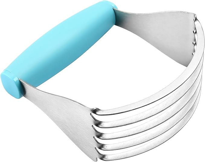 Spring Chef XL Dough Blender Tool For Baking, Heavy Duty Pastry Blender, Stainless Steel Pastry Cutter with Durable Blades, Dough Mixer, Butter Cutter for Easy Mixing, Dishwasher Safe - Aqua Sky - Image 7
