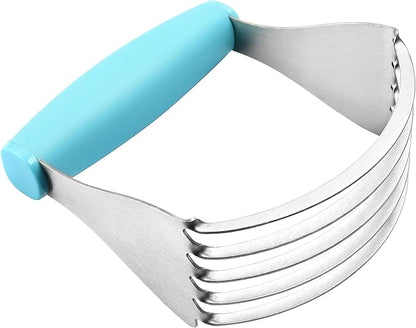 Spring Chef XL Dough Blender Tool For Baking, Heavy Duty Pastry Blender, Stainless Steel Pastry Cutter with Durable Blades, Dough Mixer, Butter Cutter for Easy Mixing, Dishwasher Safe - Aqua Sky - Image 7