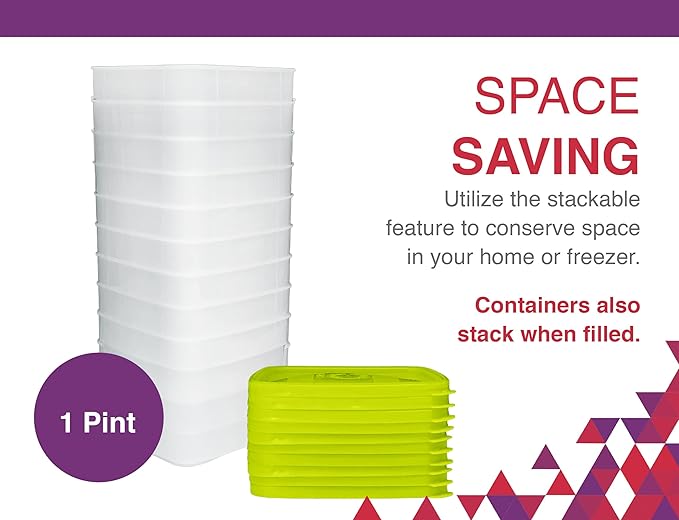 Arrow Reusable Plastic Storage Container Set, 10 Pack, 1 Pint/16 Ounce Each – Food, Meal Prep, Leftovers – Freeze, Store, Reheat - Clear Container Set With Lids – BPA-Free, Dishwasher/Microwave Safe - Image 6