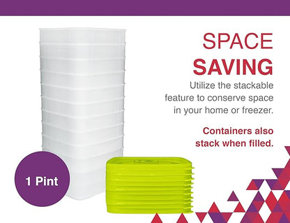 Arrow Reusable Plastic Storage Container Set, 10 Pack, 1 Pint/16 Ounce Each – Food, Meal Prep, Leftovers – Freeze, Store, Reheat - Clear Container Set With Lids – BPA-Free, Dishwasher/Microwave Safe - Image 6