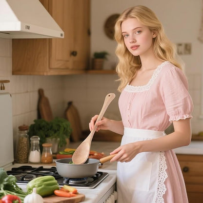 Wooden Cooking Spoon Extra Large Wooden Spoons for Cooking, Lengthened Wood Spoon Cooking Mixing for More Protection Spoon Wooden Cooking Utensils for Nonstick Cookware Hard maple wood