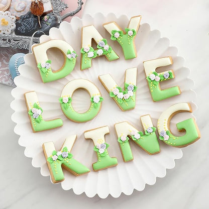 Alphabet Letter Cookie Cutters Shapes Large 3 Inch - 26 Pcs Stainless Steel Cookie Cutter Set Fondant Biscuit Fruit Dough Mold Tools for Birthday, Christmas, New Year and Holiday Party Decorations