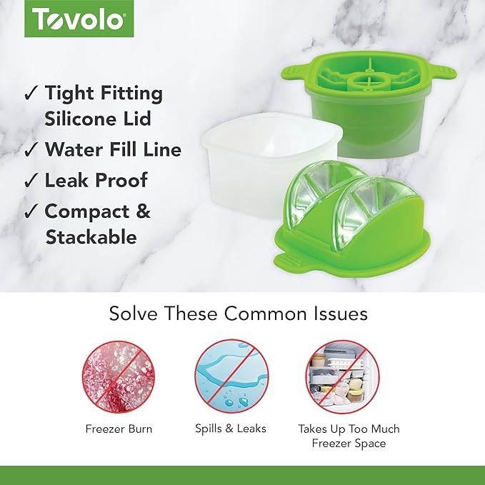 Tovolo Lime Wedge Ice Mold 2 Pack Fun Cocktail Ice Molds for Whiskey, Fruit Ice Wedge Mold Perfect for Cocktails Mocktails Summer Lemonade, Slow Melting BPA Free Silicone Ice Wedge Molds Lime Green - Image 3