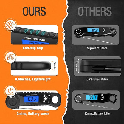 AMMZO Meat Thermometer Digital, Instant Read Food Thermometer for Cooking, Grilling, Baking, Frying & Candy Making, Essentials Kitchen Gadgets Accessory, Gifts for Men Women Dad Mom Birthday - Image 5