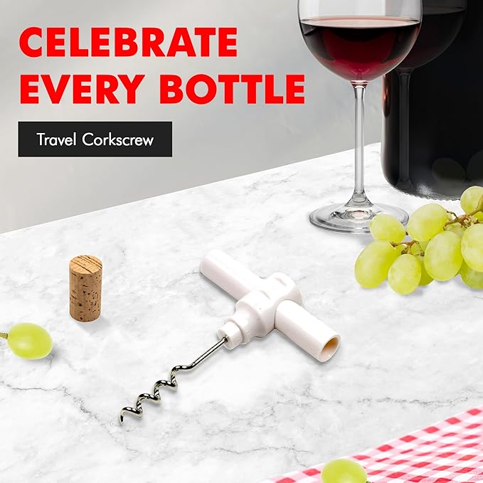 Chef Craft Select Travel Corkscrew, 4 inches in length, White - Image 2