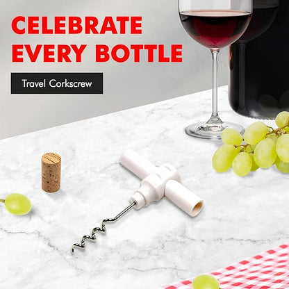 Chef Craft Select Travel Corkscrew, 4 inches in length, White - Image 2